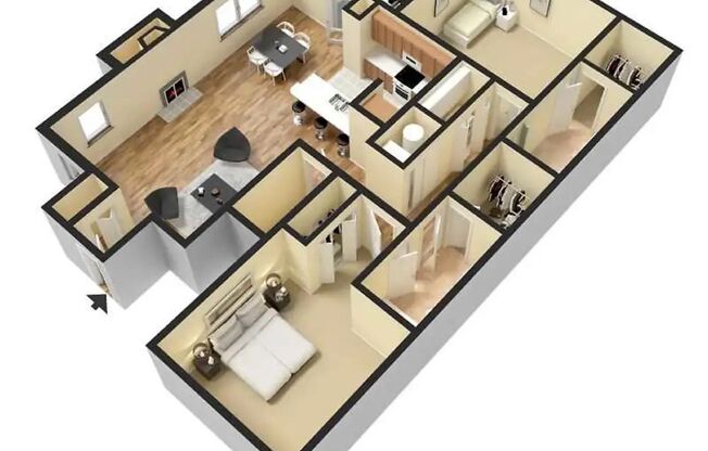 2 beds, 2 baths, 1,150 sqft, $1,510, Unit 5823PS