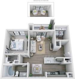 1 bed, 1 bath, 822 sqft, $1,390