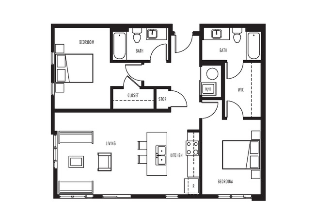 2 beds, 2 baths, 1,098 sqft, $3,134