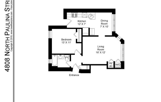 1 bed, 1 bath, 716 sqft, $1,995, Unit 4808-3W