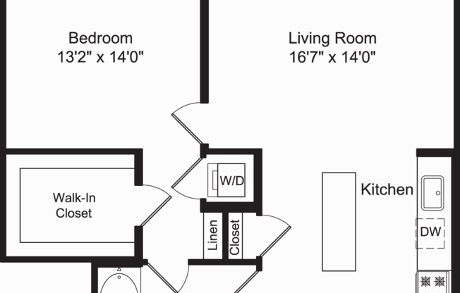 1 bed, 1 bath, 816 sqft, $3,370, Unit 2508