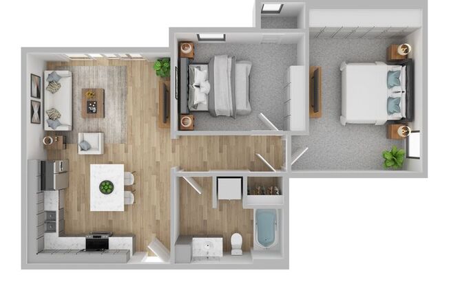 2 beds, 1 bath, 850 sqft, $1,160, Unit 1005-107