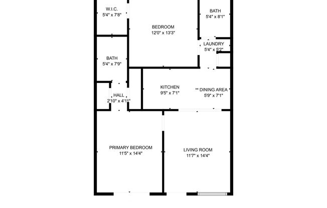 2 beds, 2 baths, $1,200, Unit 6