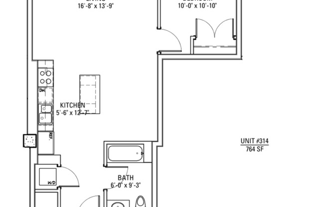 1 bed, 1 bath, 673 sqft, $3,050, Unit 3833-314