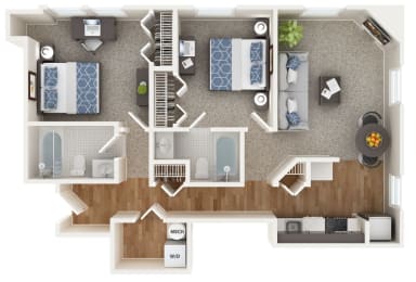 2 beds, 2 baths, $2,107