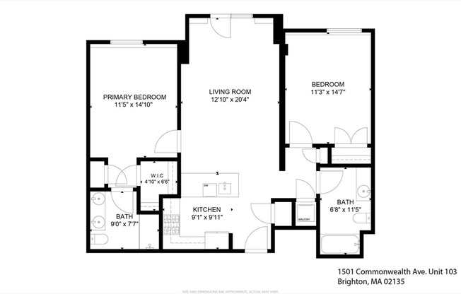 2 beds, 2 baths, 982 sqft, $4,250, Unit 103
