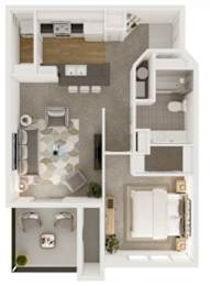 1 bed, 1 bath, 694 sqft, $1,752