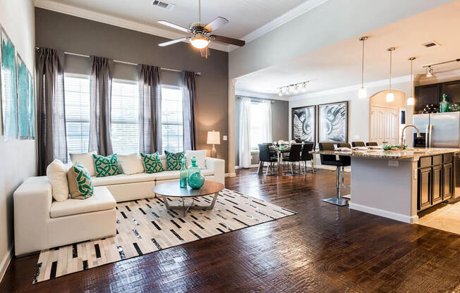 Living Room Come Kitchen View at Villages of Briggs Ranch, Texas