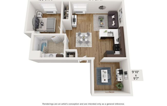 1 bed, 1 bath, 704 sqft, $2,420, Unit 127