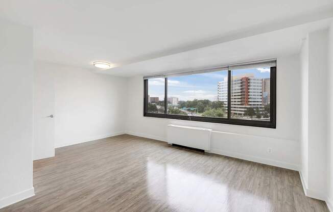 Unfurnished living room at The Graham at Southern Towers, Alexandria