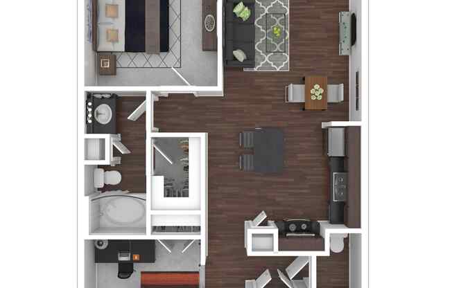 1 bed, 1.5 baths, 921 sqft, $1,555