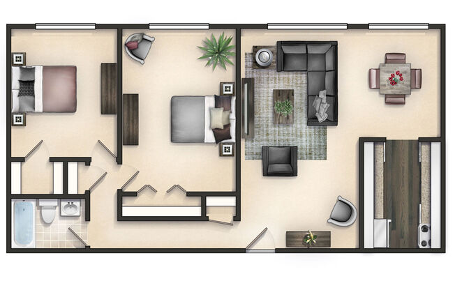 2 beds, 1 bath, 946 sqft, $2,160