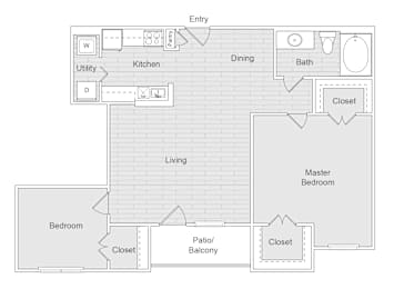 2 beds, 1 bath, 865 sqft, $1,710