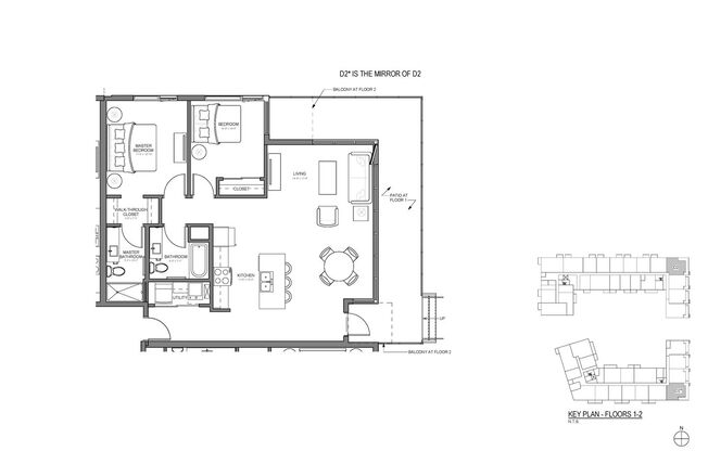 2 beds, 2 baths, 1,121 sqft, $1,925, Unit 216-B