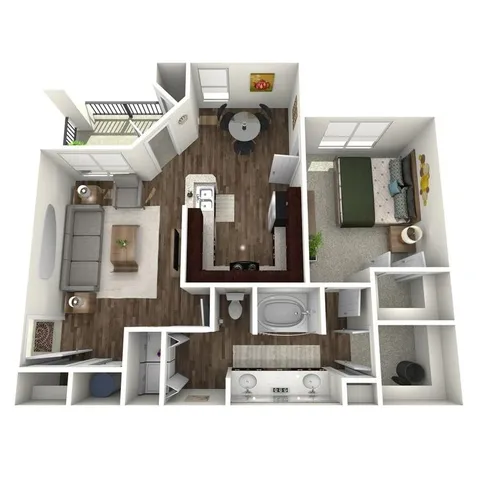 1 bed, 1 bath, 835 sqft, $1,289