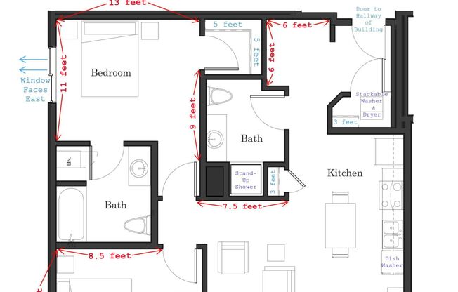 2 beds, 1.5 baths, 980 sqft, $2,025, Unit 626