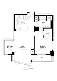 1 bed, 1 bath, 967 sqft, $3,595