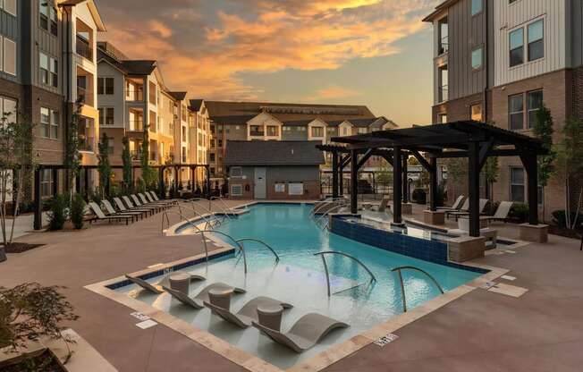 Swimming Pool with Chaise Lounges