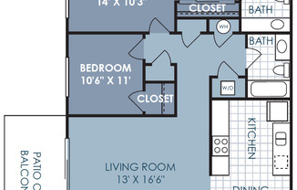 2 beds, 2 baths, 1,020 sqft, $2,175