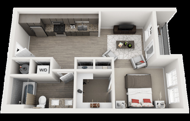 Studio, 1 bath, 637 sqft, $1,585