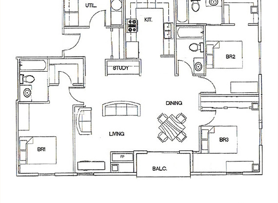 3 beds, 3 baths, 1,433 sqft, $3,438, Unit 307