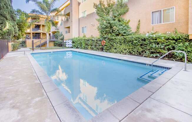 the swimming pool at our apartment building at Dronfield Astoria Apartments, Sylmar, CA, 91342