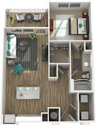 1 bed, 1 bath, 907 sqft, $1,721