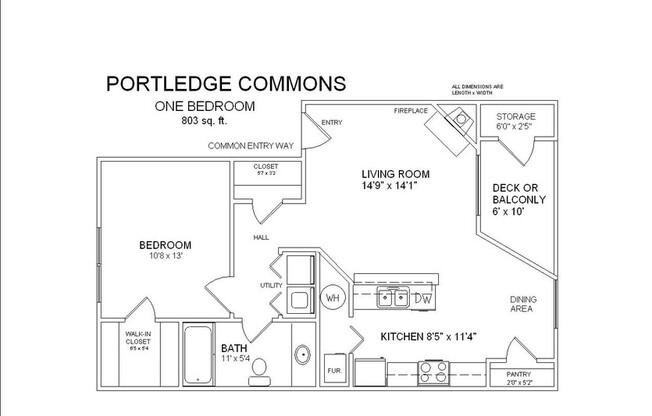 1 bed, 1 bath, 803 sqft, $1,050