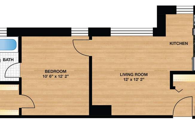 1 bed, 1 bath, 500 sqft, $2,100, Unit 110