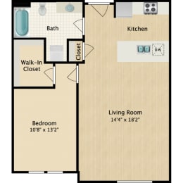 1 bed, 1 bath, 624 sqft, $1,649