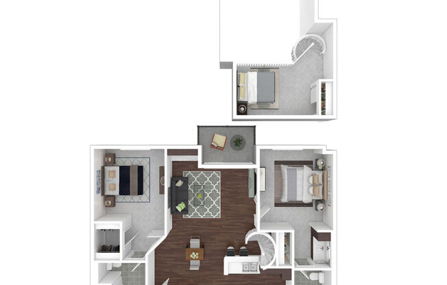 2 beds, 2 baths, 1,105 sqft, $3,411