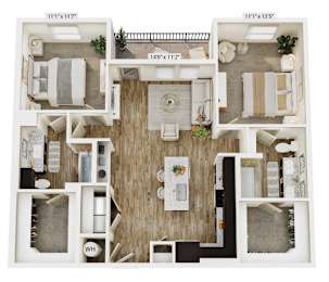 2 beds, 2 baths, 1,104 sqft, $1,581