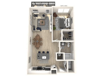 1 bed, 1 bath, 828 sqft, $2,042