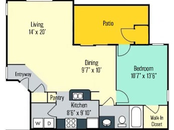 1 bed, 1 bath, 770 sqft, $1,250