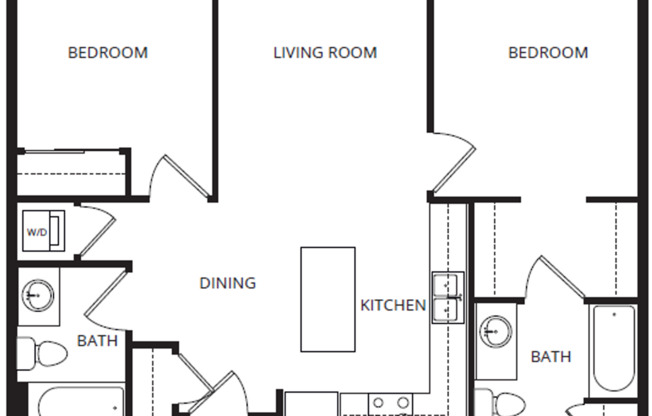 2 beds, 2 baths, 883 sqft, $1,410