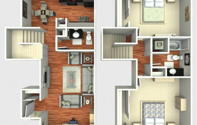 2 beds, 2 baths, 1,012 sqft, $1,119