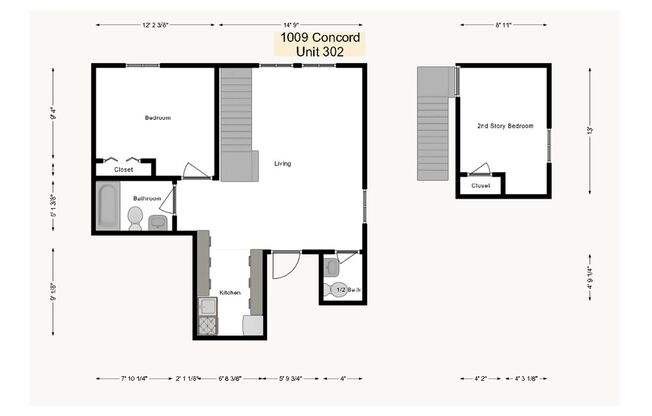 2 beds, 2 baths, 688 sqft, $1,250, Unit 302