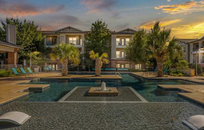Pool With Fountain at Bridge at Southpark Meadows, Austin, TX
