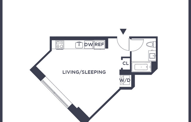 Studio, 1 bath, $3,400, Unit 605