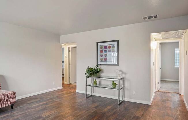 Living Room With Kitchen View at Parkside Apartments, Davis, California