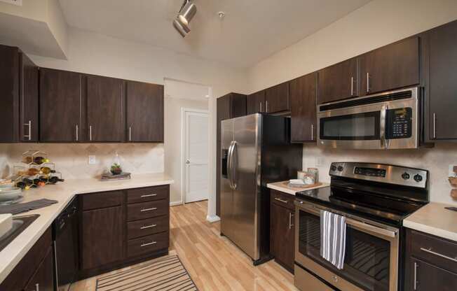 Gourmet kitchen in West U apartments