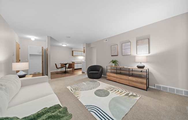 Open concept Living-Dining at Lakeside Village in Clinton Township