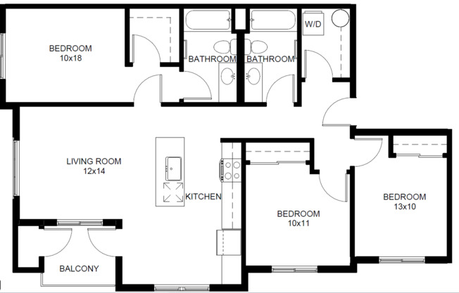 3 beds, 2 baths, 1,185 sqft, $2,195, Unit K308