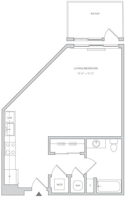 Studio, 1 bath, 634 sqft, $2,175
