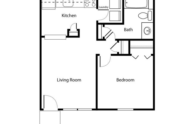 1 bed, 1 bath, 576 sqft, $1,250, Unit 16-H