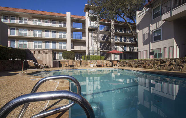 This is a photo of the pool at Princeton Court Apartments in Dallas, Texas.