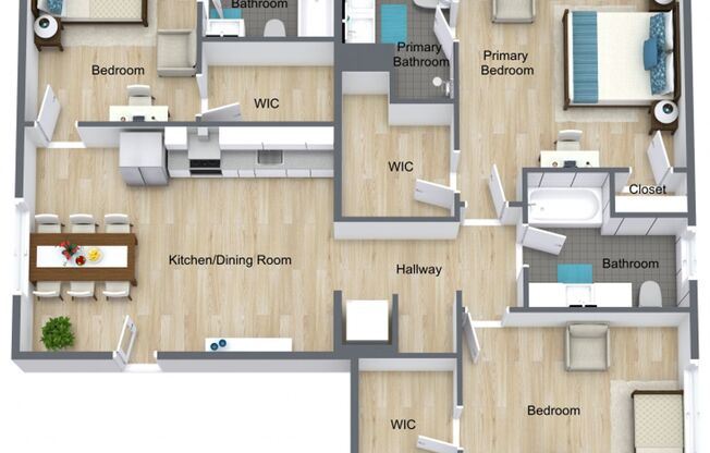 3 beds, 3 baths, 1,140 sqft, $3,895, Unit 210