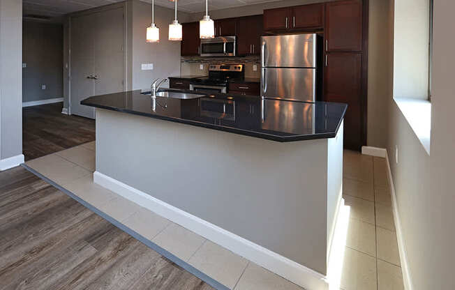 Model Suite at The Residences at Hanna in Cleveland OH - Kitchen