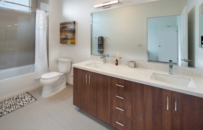 a bathroom with a sink and a toilet and a mirror