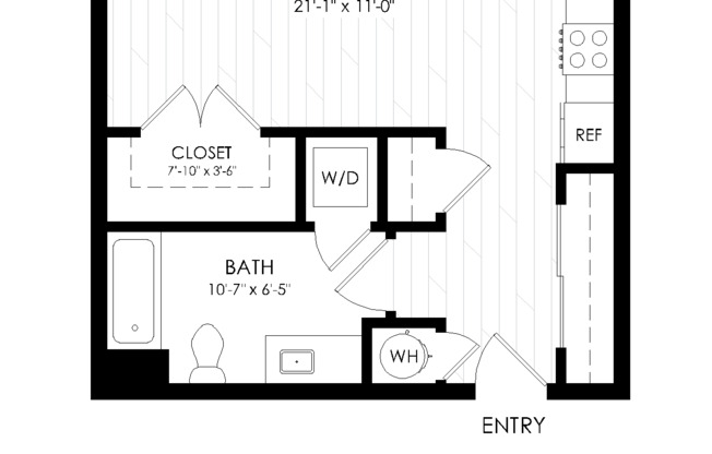 Studio, 1 bath, 455 sqft, $1,440